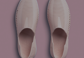 pink shoes on a pink background