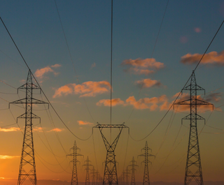 Telephone lines on a sepia skiy