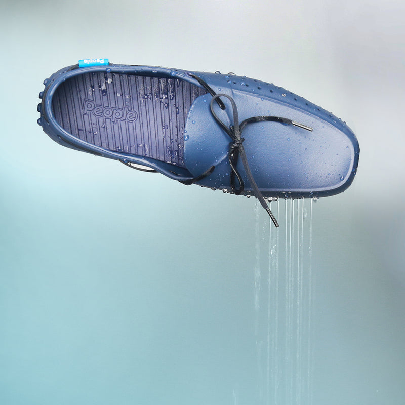 blue shoe dripping water