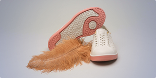 white shoes with feather